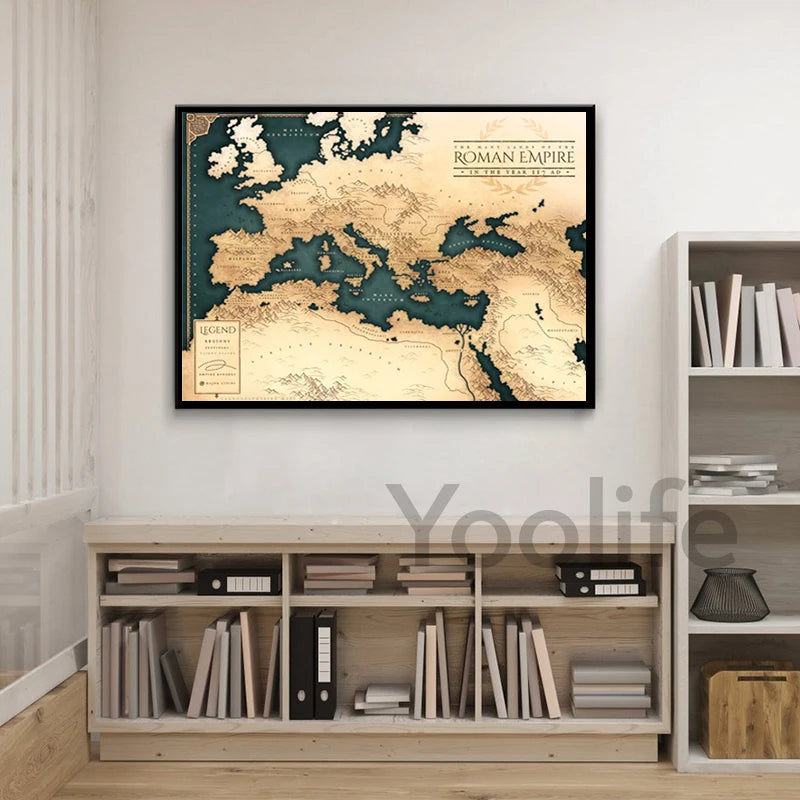 Mapa do Império Romano em Tela – História Impressa com Estilo e Sofisticação