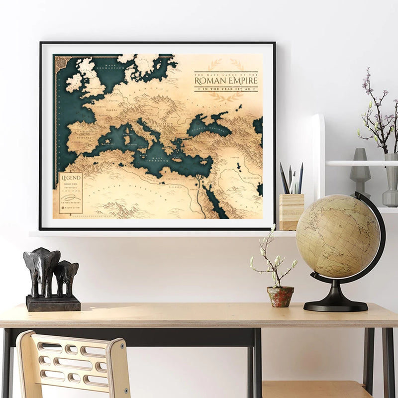 Mapa do Império Romano em Tela – História Impressa com Estilo e Sofisticação