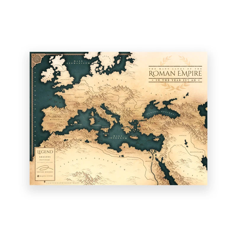 Mapa do Império Romano em Tela – História Impressa com Estilo e Sofisticação