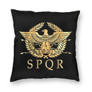 Ouro imperial eagle roma spqr capa de almofada império romano emblema lance fronha para sala estar casa decorativa