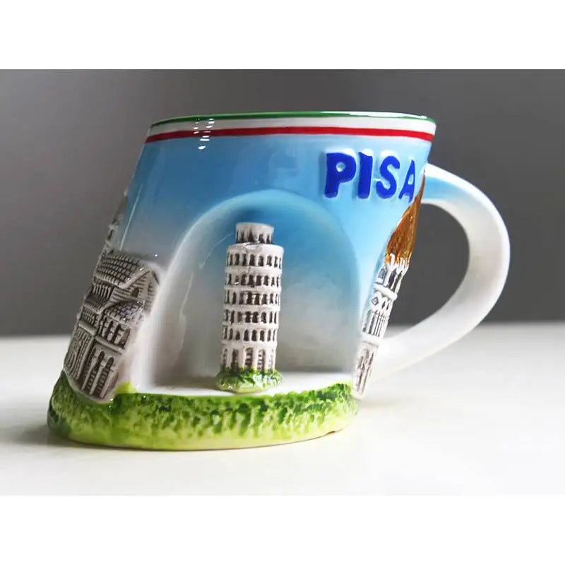 Criativo roma itália a torre inclinada de pisa cerâmica canecas café caneca leite chá escritório copos drinkware o melhor presente de aniversário
