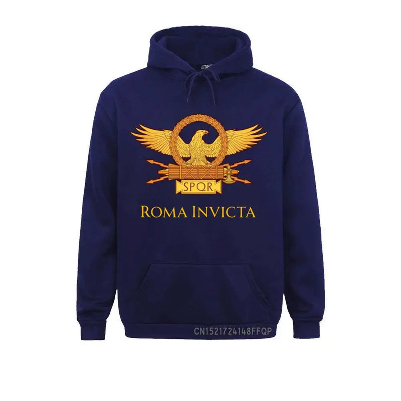Retro spqr pulôver homem gladiador romano imperial golden eagle camisola império exército hoodie pre-encolhido harajuku presente