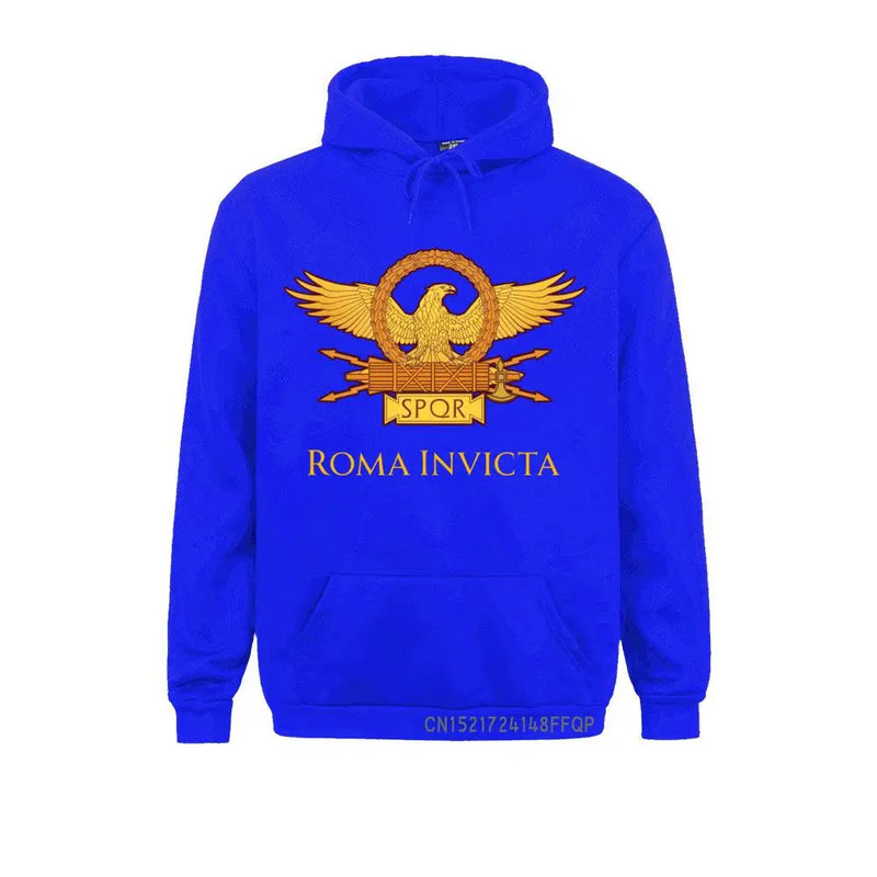 Retro spqr pulôver homem gladiador romano imperial golden eagle camisola império exército hoodie pre-encolhido harajuku presente