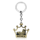 Roman Coliseu Pingente Chaveiro, Trendy Alloy Metal Keyring, Coroa Forma Chaveiro, Jóias na moda, Lembranças Presentes para Amigos