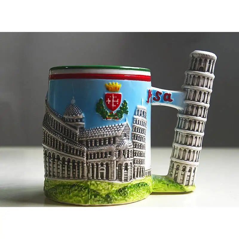 Criativo roma itália a torre inclinada de pisa cerâmica canecas café caneca leite chá escritório copos drinkware o melhor presente de aniversário