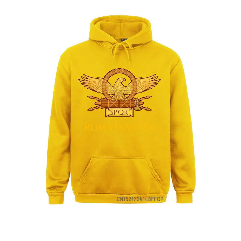Retro spqr pulôver homem gladiador romano imperial golden eagle camisola império exército hoodie pre-encolhido harajuku presente