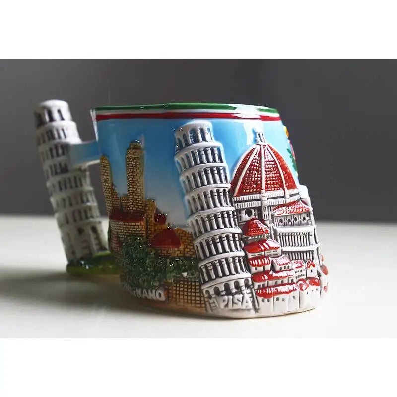 Criativo roma itália a torre inclinada de pisa cerâmica canecas café caneca leite chá escritório copos drinkware o melhor presente de aniversário