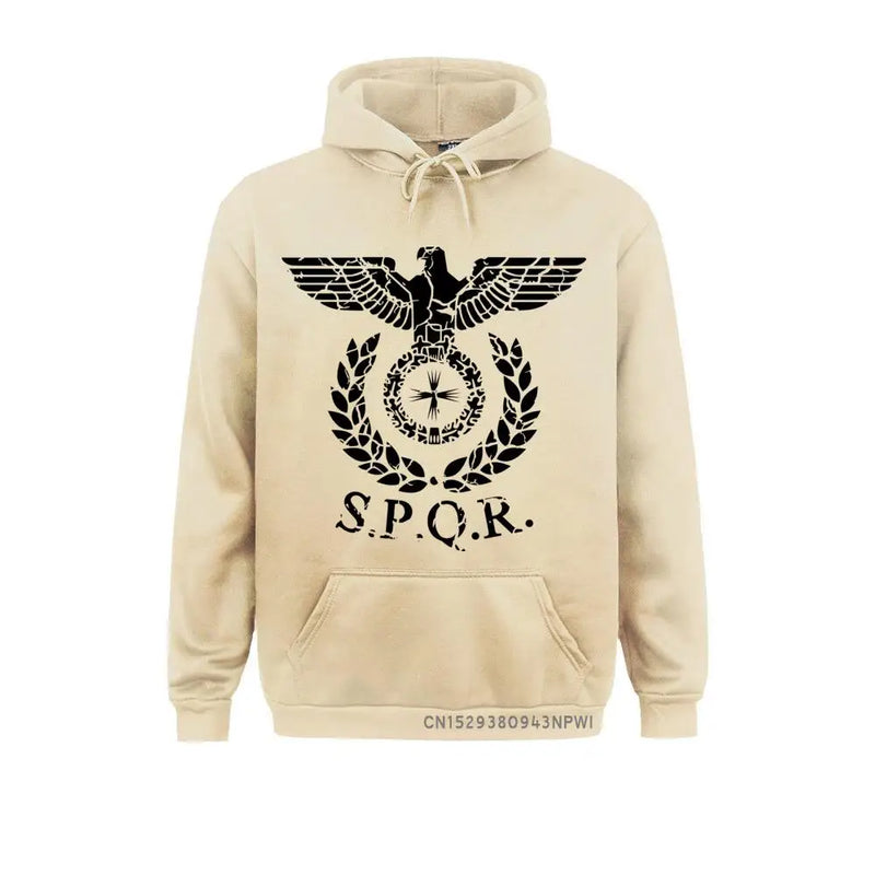 Moletom com capuz spqr gladiador romano imperial golden eagle 2021 inverno moletom masculino casual capuz curto harajuku sweats
