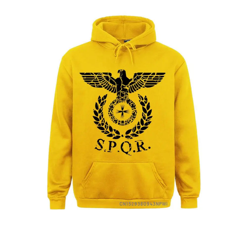 Moletom com capuz spqr gladiador romano imperial golden eagle 2021 inverno moletom masculino casual capuz curto harajuku sweats