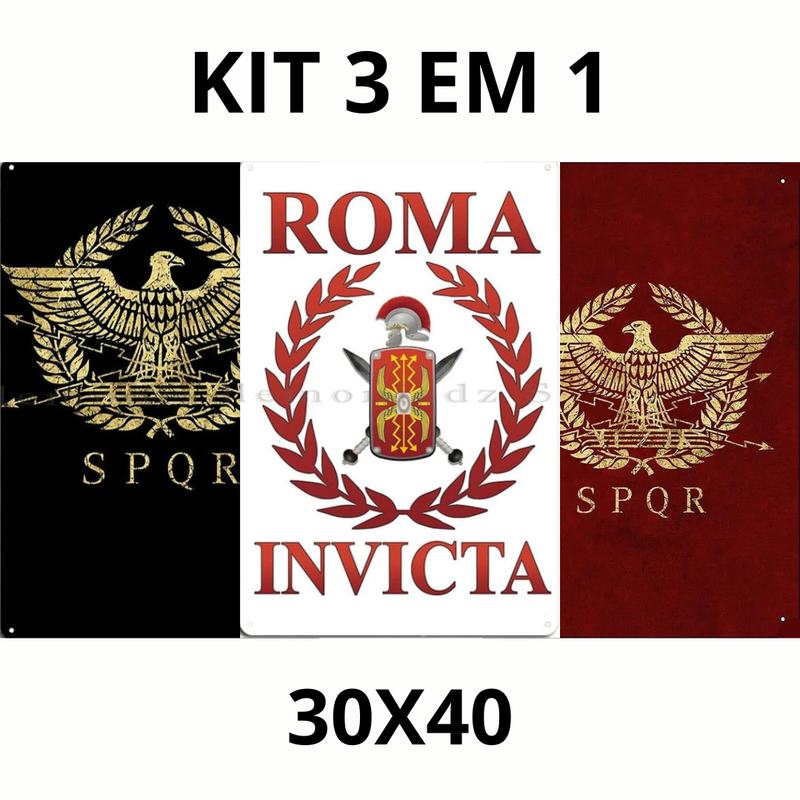 Placa de Metal SPQR – O Símbolo Supremo da Roma Antiga na Sua Decoração