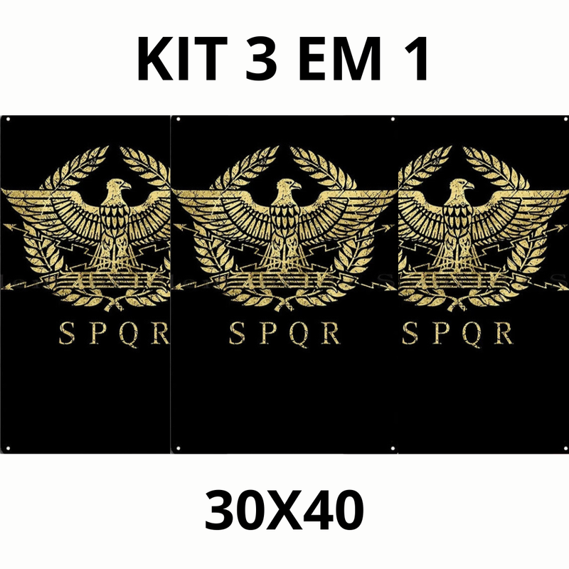 Placa de Metal SPQR – O Símbolo Supremo da Roma Antiga na Sua Decoração