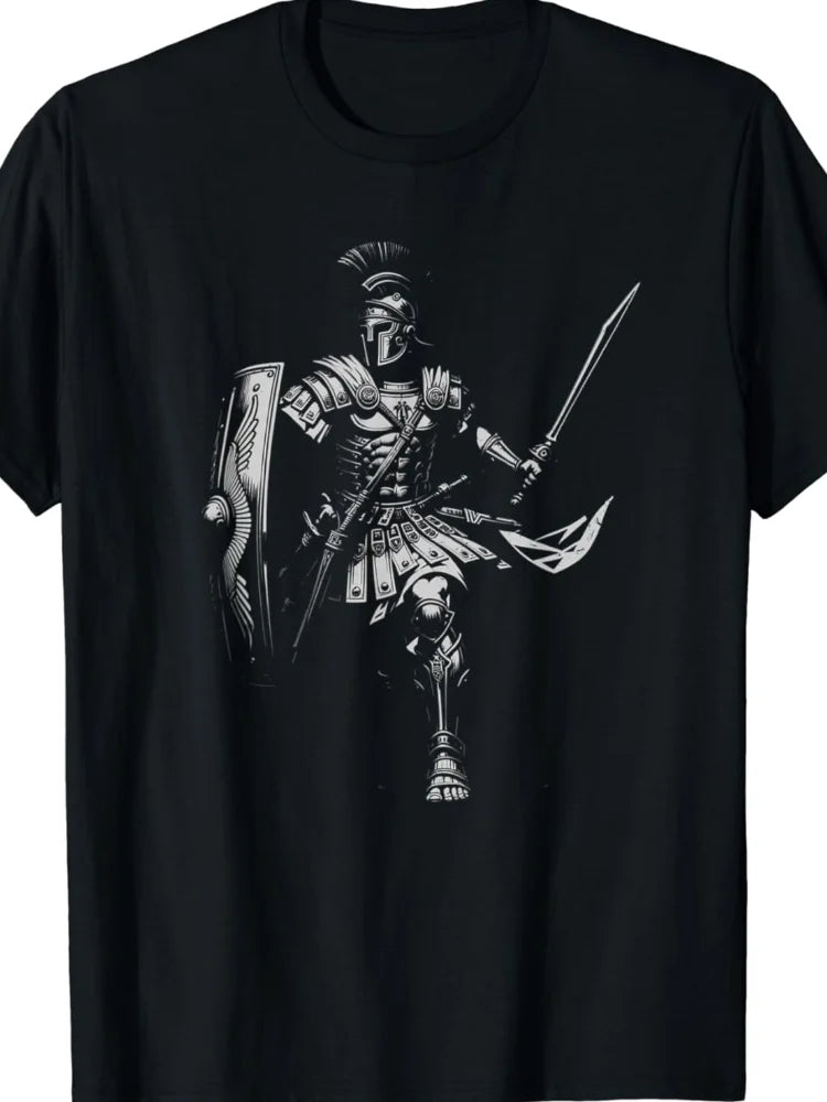 Camiseta Gladiador Romano – Estilo Autêntico | 100% Algodão