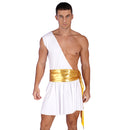 Mens Halloween Cavaleiro Guerreiro Traje Antigo Deus Grego Gladiador Cosplay Outfit Plissado Vestido Metálico Desempenho Estágio Traje