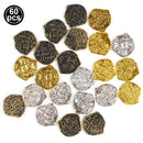 Caixa de peito de tesouro pirata, cor antiga, moedas de ouro pirata, moedas de ouro romanas, jogos de baú de tesouro, brinquedos, decorações de festa cosplay