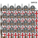 Idade medieval Castelo Blocos de Construção, Guerreiros espartanos, Cruzado Legião Romana, Infantaria Cavalaria, Figuras do Castelo, Brinquedos