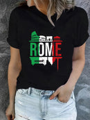 Camiseta Feminina Roma Antiga – Design Arquitetônico Criativo