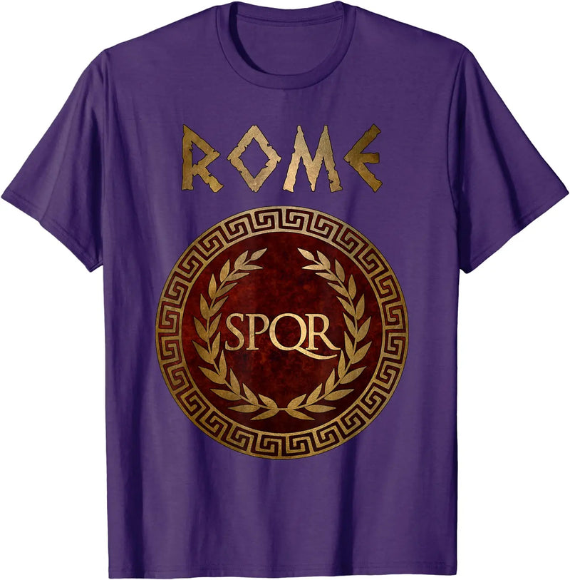 Camiseta Masculina SPQR – Símbolo da Roma Antiga em Algodão 100%