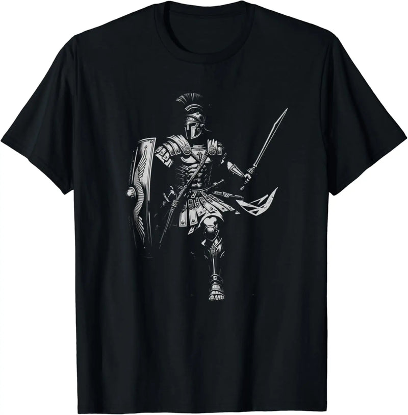 Império Romano Gladiador Roma Legião Centurion Soldado Homens Camiseta Manga Curta Casual 100% Algodão Camisetas