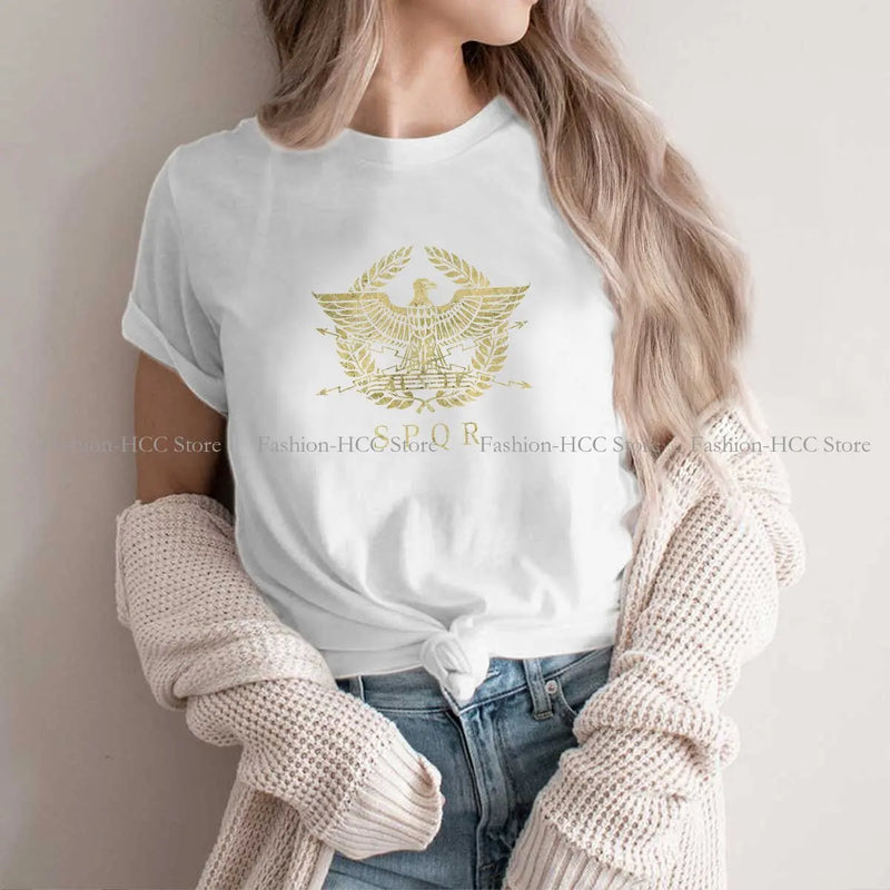 Camiseta Feminina SPQR – Design Autêntico Roma Antiga