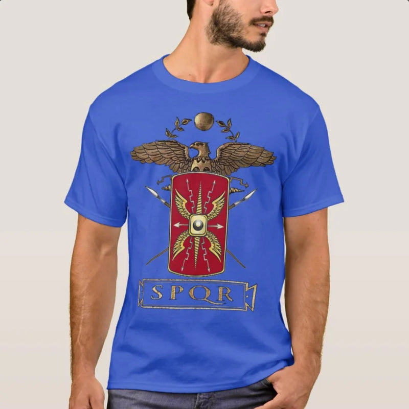 Camiseta Masculina SPQR – Design Autêntico da Roma Antiga