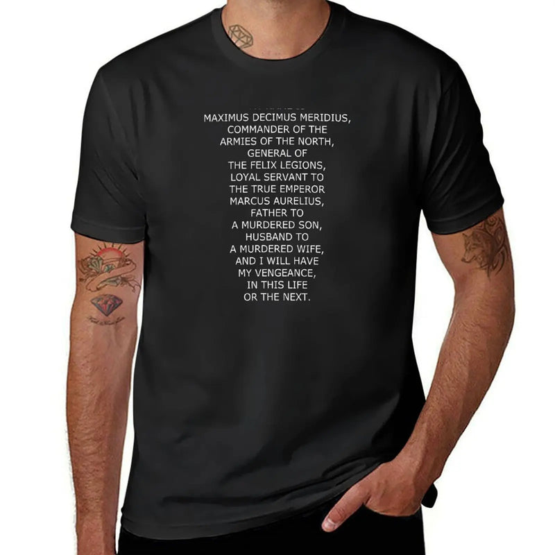 Camiseta Masculina Maximus – Citação Gladiador Autêntica