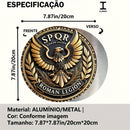 Placa SPQR com Águia Romana – Emblema Redondo em Metal 20 cm | Decoração de Parede
