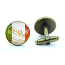 Retro Hand Made Shirt Cufflinks para Homens, Império Romano Legiões, Gem De Vidro