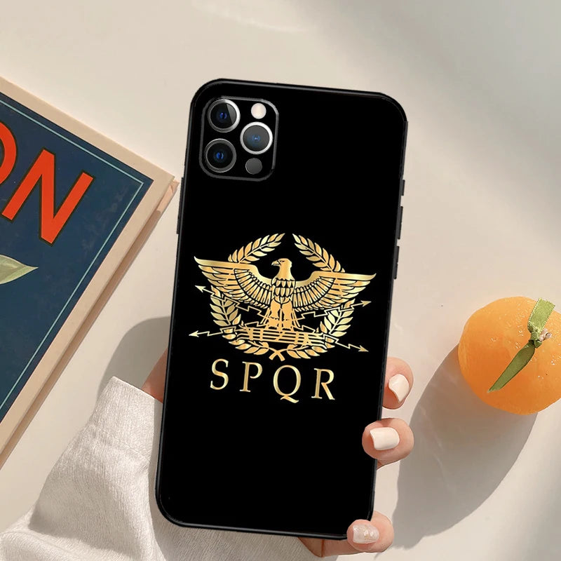 Capa SPQR Legião Imperial Romana, Capa para iPhone 15, 14, 13, 12, 11 Pro Max, XS, XR, X, 12, 13 Mini, 7, 8, 15 Plus, SE, 2022