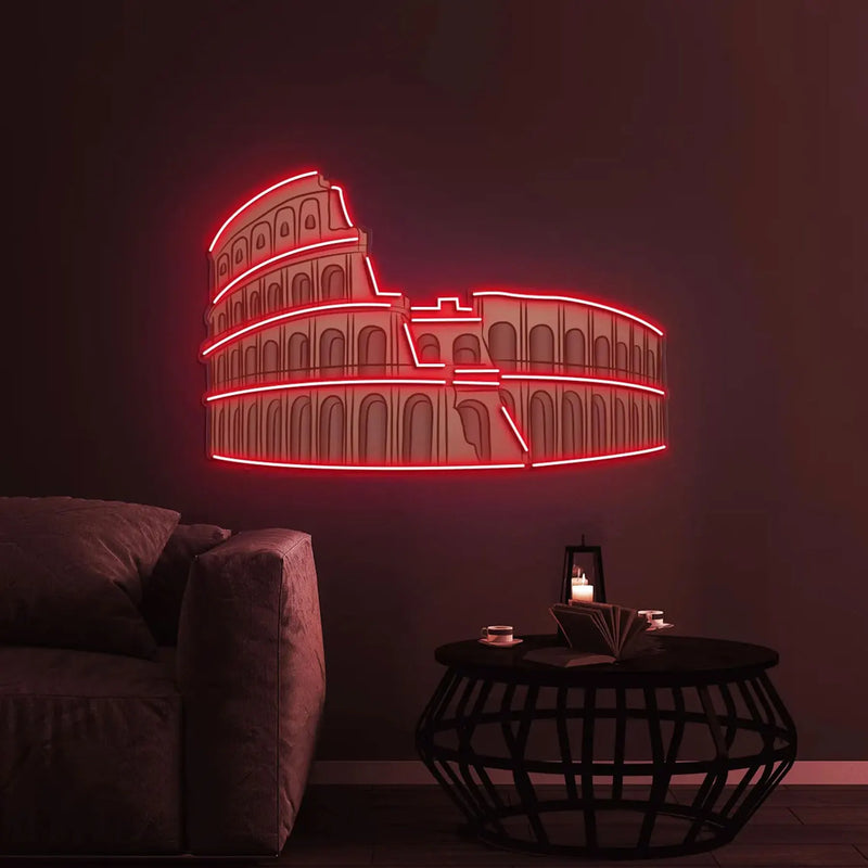 Decoração Neon Coliseu – Luz, História e Estilo em Uma Só Peça Decorativa
