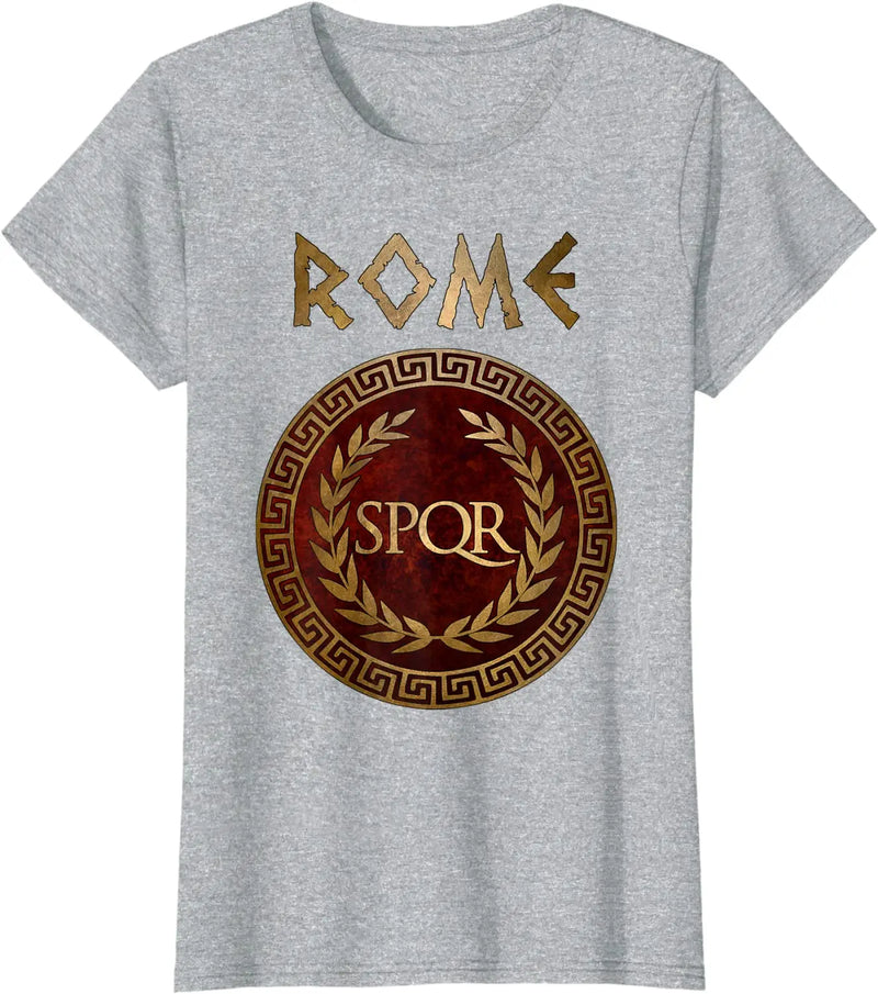 Camiseta Masculina SPQR – Símbolo da Roma Antiga em Algodão 100%