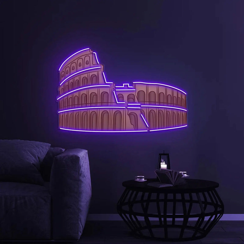 Decoração Neon Coliseu – Luz, História e Estilo em Uma Só Peça Decorativa
