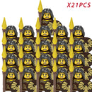 Idade medieval Castelo Blocos de Construção, Guerreiros espartanos, Cruzado Legião Romana, Infantaria Cavalaria, Figuras do Castelo, Brinquedos