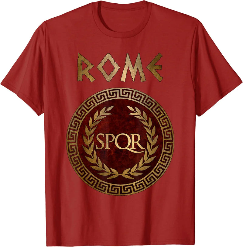 Camiseta Masculina SPQR – Símbolo da Roma Antiga em Algodão 100%