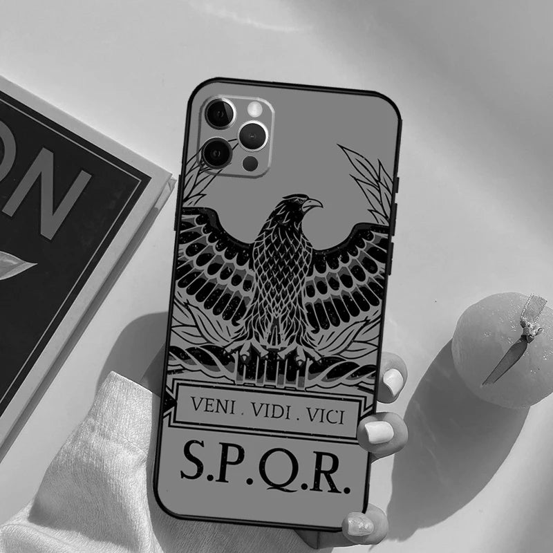 Capa SPQR Legião Imperial Romana, Capa para iPhone 15, 14, 13, 12, 11 Pro Max, XS, XR, X, 12, 13 Mini, 7, 8, 15 Plus, SE, 2022