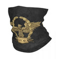 Vintage Gold Roman Emblem Bandana para Caminhadas, Neck Warmer, Gaiter Scarf, Gaiter Face Cover, Byzantine Eagle, Roma, SPQR, Inverno