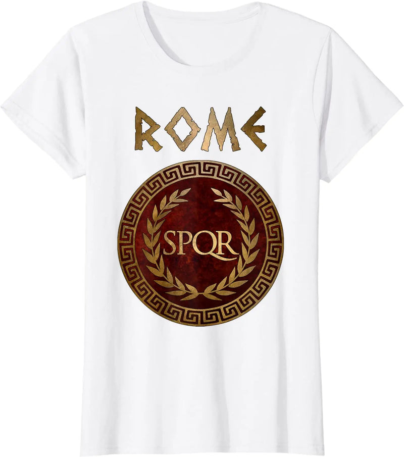 Camiseta Masculina SPQR – Símbolo da Roma Antiga em Algodão 100%