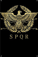 Placa de Metal SPQR – O Símbolo Supremo da Roma Antiga na Sua Decoração