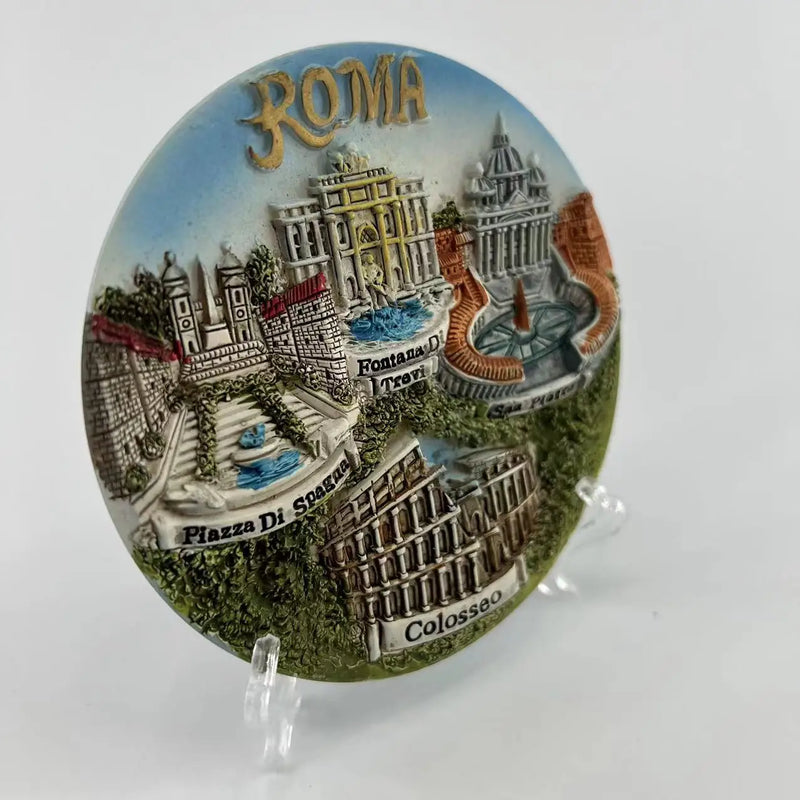 Placa Decorativa Roma Antiga – Resina Pintada à Mão | Arte Histórica com Elegância Clássica