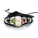 Spqr Império Romano Legiões Pulseiras De Couro Preto, Cúpula De Vidro, Multicamadas Pulseiras Trançadas, Presentes De Jóias