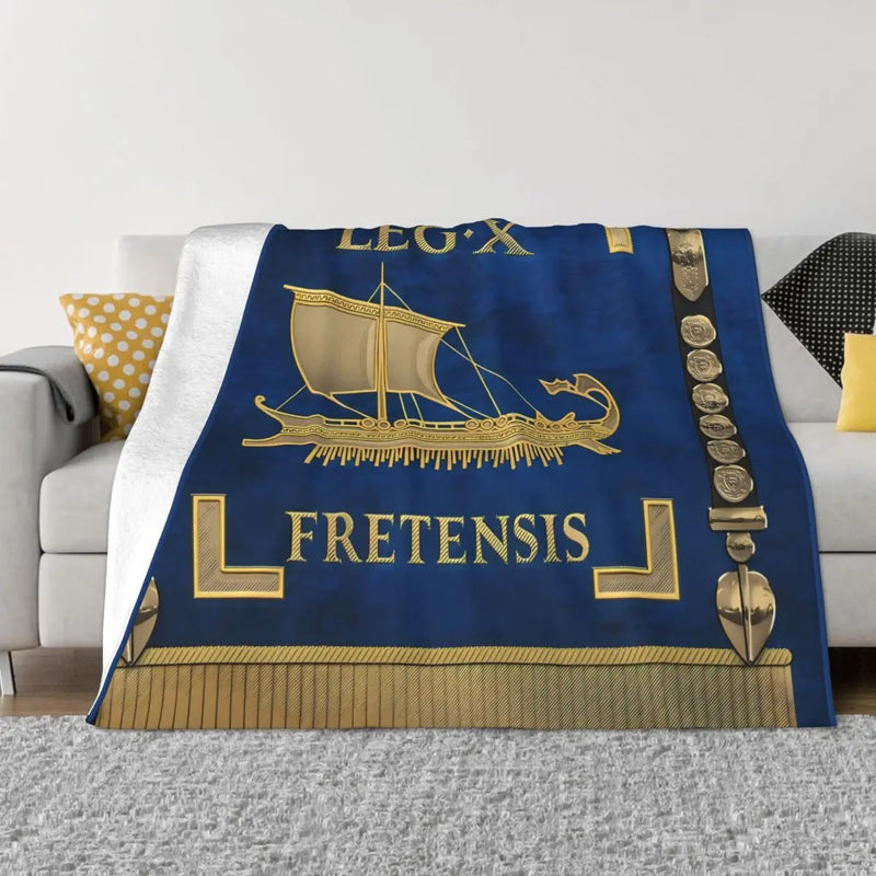 Cobertor de Flanela Legio X Fretensis – A Conquista de Roma em Conforto Supremo