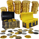 Baú de Tesouro Romano Antigo com Moedas de Ouro – Decoração Histórica e Diversão Temática