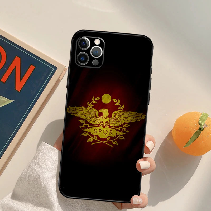 Capa SPQR Legião Imperial Romana, Capa para iPhone 15, 14, 13, 12, 11 Pro Max, XS, XR, X, 12, 13 Mini, 7, 8, 15 Plus, SE, 2022