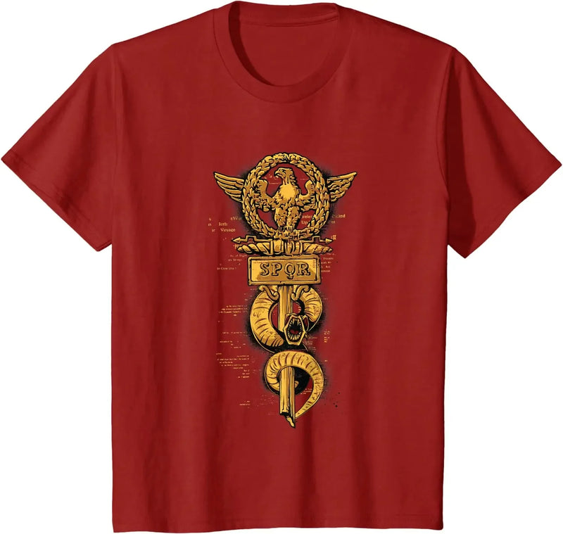 Camiseta SPQR Roma Antiga – Algodão Confortável e Estilo Histórico