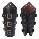 Braçadeiras Medievais em Couro Sintético – Kit com 2 Peças | Viking, LARP e Cosplay