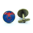 Retro Hand Made Shirt Cufflinks para Homens, Império Romano Legiões, Gem De Vidro