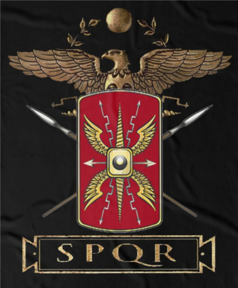 Camiseta Masculina SPQR – Design Autêntico da Roma Antiga