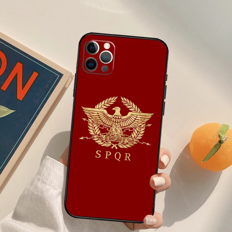 Capa SPQR Legião Imperial Romana, Capa para iPhone 15, 14, 13, 12, 11 Pro Max, XS, XR, X, 12, 13 Mini, 7, 8, 15 Plus, SE, 2022