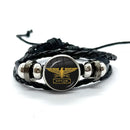 Spqr Império Romano Legiões Pulseiras De Couro Preto, Cúpula De Vidro, Multicamadas Pulseiras Trançadas, Presentes De Jóias