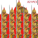 Idade medieval Castelo Blocos de Construção, Guerreiros espartanos, Cruzado Legião Romana, Infantaria Cavalaria, Figuras do Castelo, Brinquedos