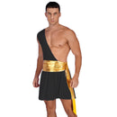 Mens Halloween Cavaleiro Guerreiro Traje Antigo Deus Grego Gladiador Cosplay Outfit Plissado Vestido Metálico Desempenho Estágio Traje